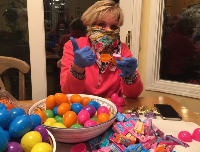 Kelly helping Easter Bunny